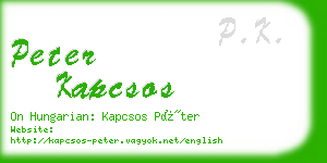 peter kapcsos business card